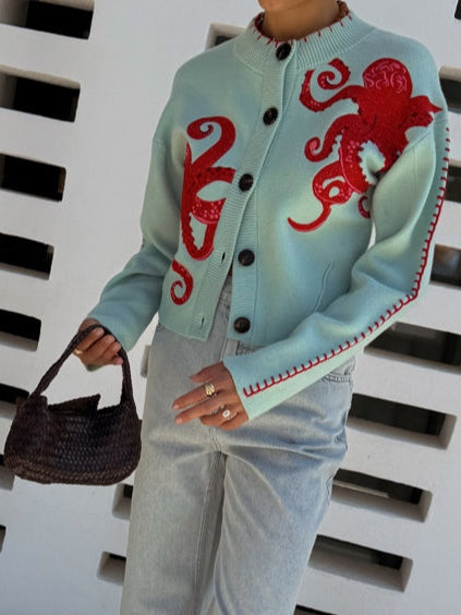 Women’s Cardigan | Octopus Pattern Knit 6