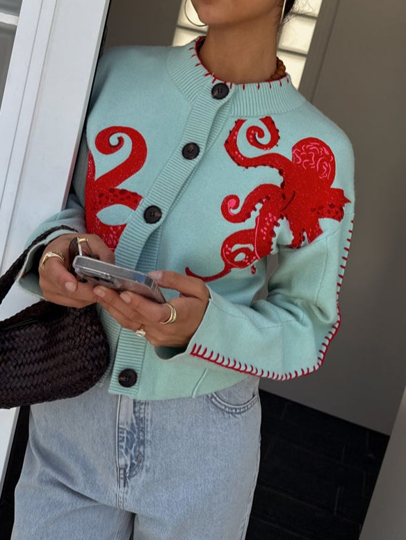Women’s Cardigan | Octopus Pattern Knit 7
