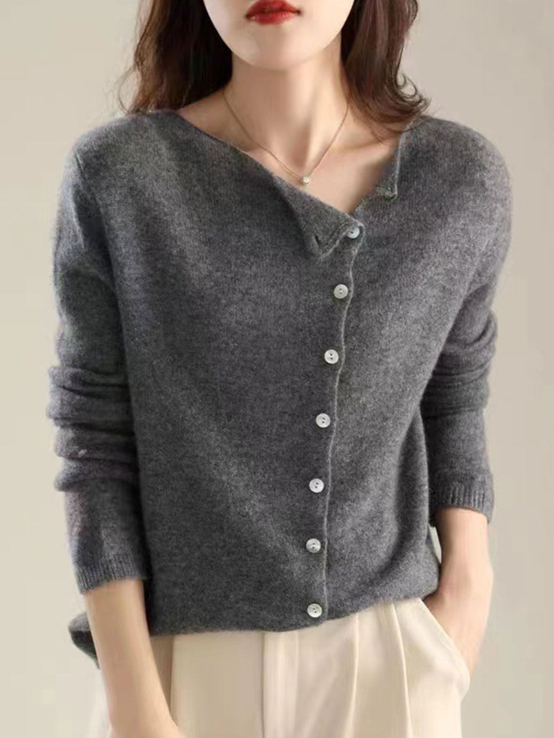 Women's Cardigan |  V-Neck Button Closure 5
