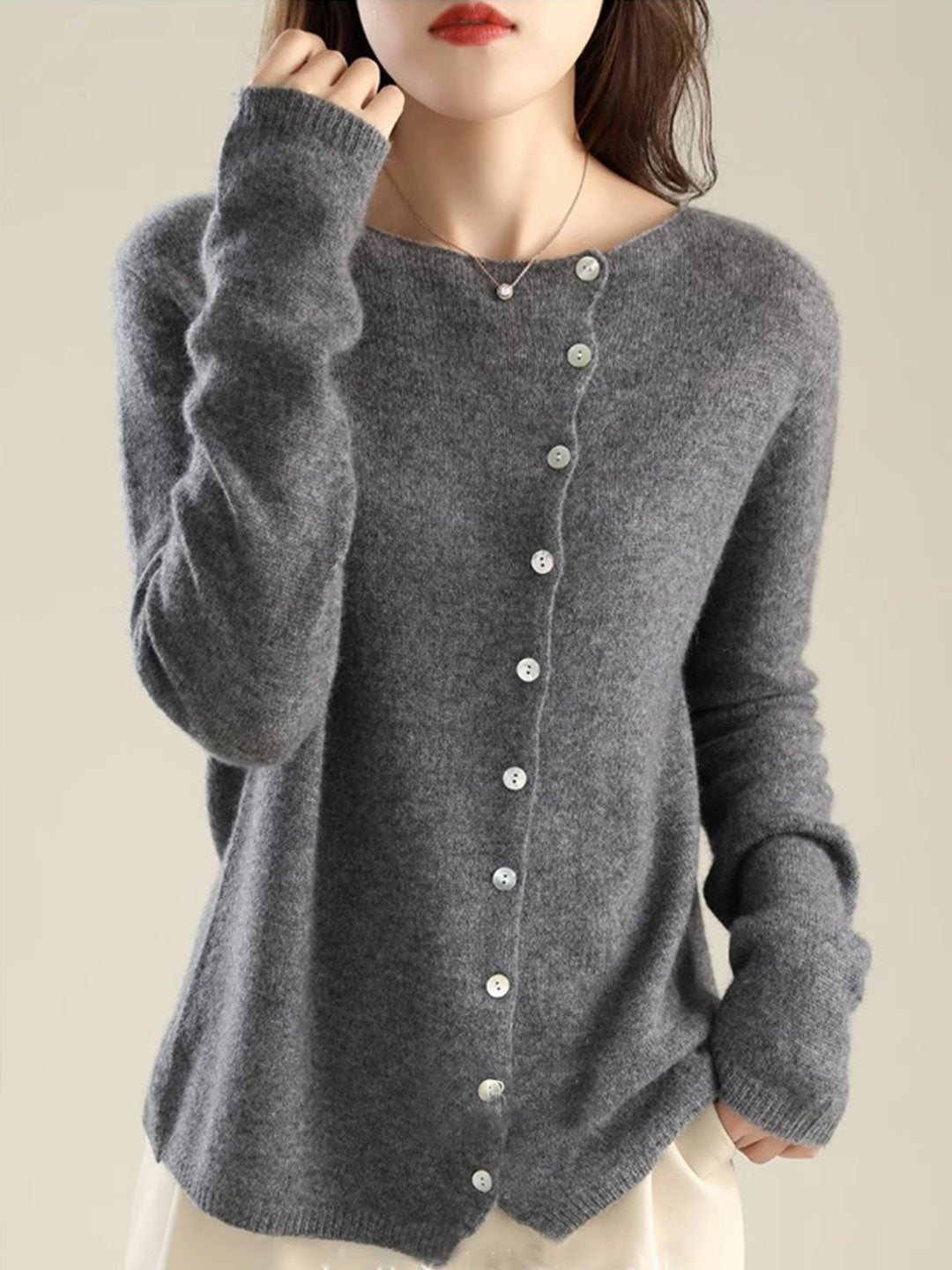 Women's Cardigan |  V-Neck Button Closure 6