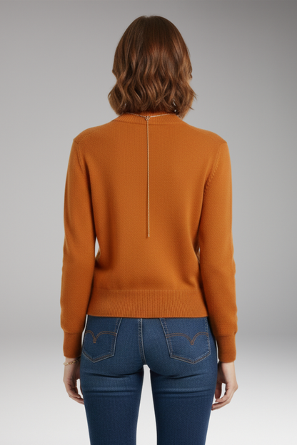 Women's Cardigan with High Neckline and Button Closure 5