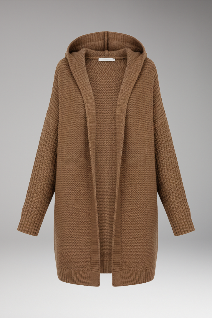 Women's Cardigan with Hood and Textured Knit 1