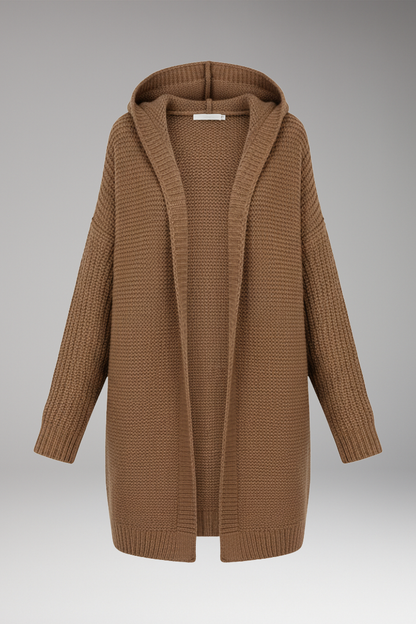 Women's Cardigan with Hood and Textured Knit 1