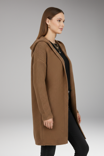 Women's Cardigan with Hood and Textured Knit 3