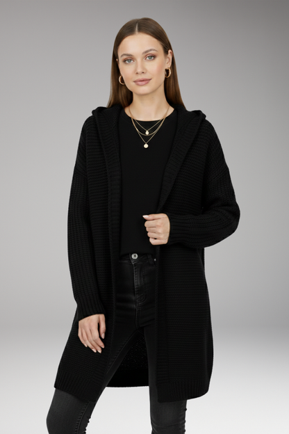 Women's Cardigan with Hood and Textured Knit 5