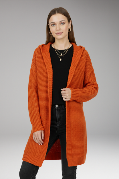 Women's Cardigan with Hood and Textured Knit 6