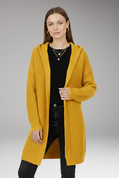 Women's Cardigan with Hood and Textured Knit 8