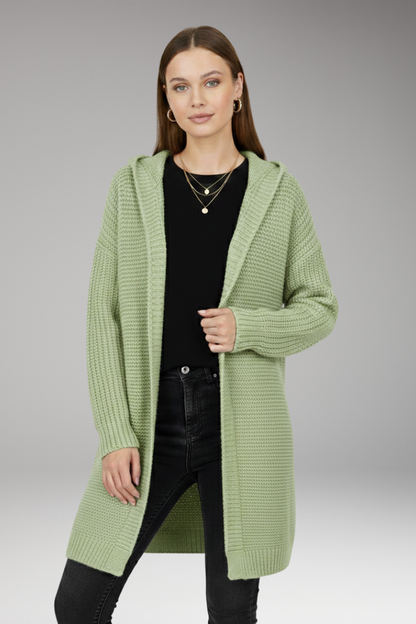 Women's Cardigan with Hood and Textured Knit 9