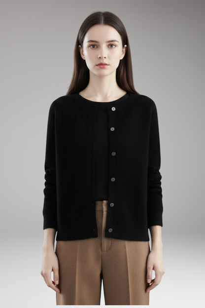 Women's Cardigan with V-Neck and Front Buttons 0