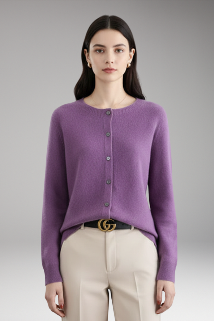 Women's Cardigan with V-Neck and Front Buttons 10