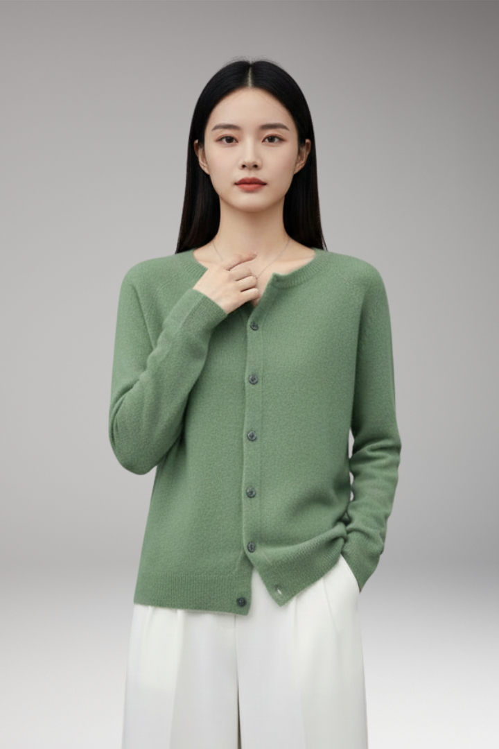 Women's Cardigan with V-Neck and Front Buttons 11