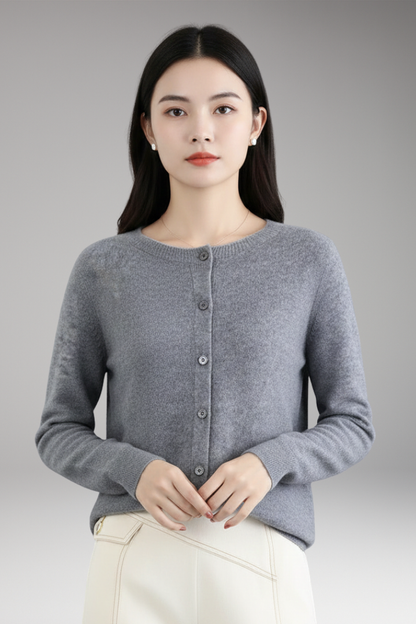Women's Cardigan with V-Neck and Front Buttons 12