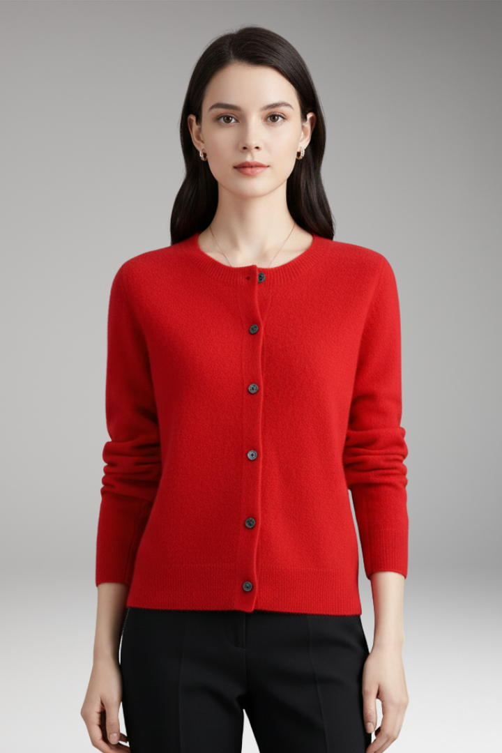 Women's Cardigan with V-Neck and Front Buttons 13