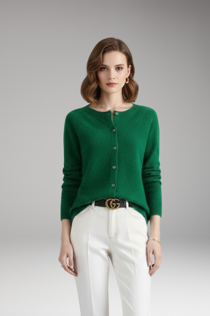 Women's Cardigan with V-Neck and Front Buttons 14