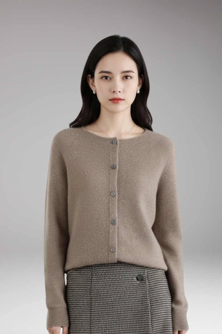Women's Cardigan with V-Neck and Front Buttons 15