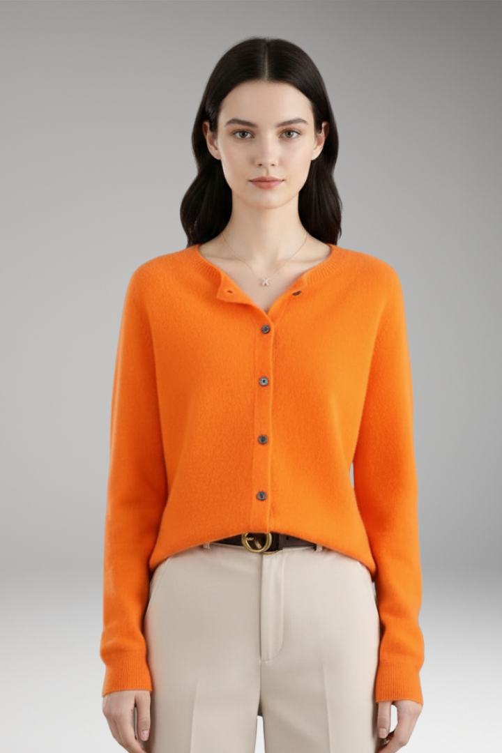 Women's Cardigan with V-Neck and Front Buttons 16