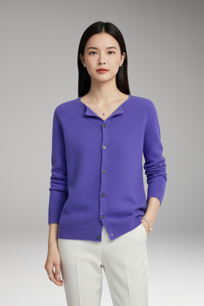 Women's Cardigan with V-Neck and Front Buttons 7