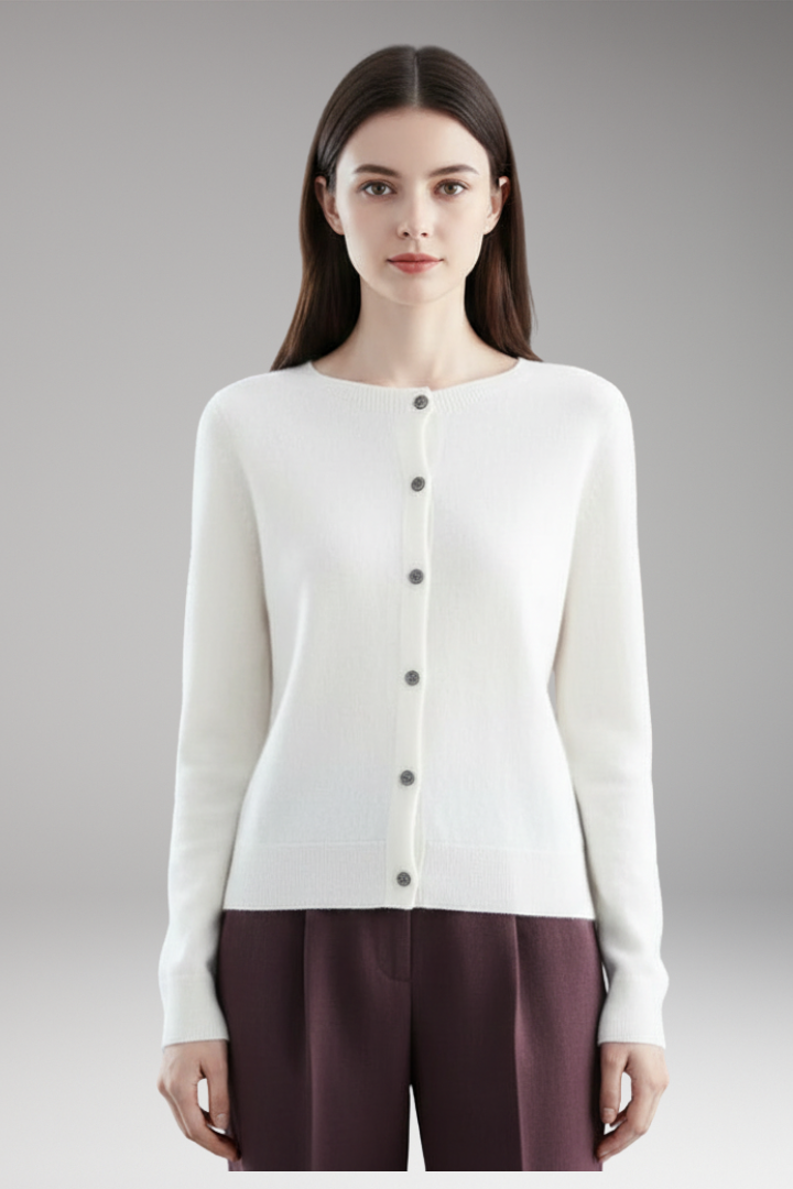Women's Cardigan with V-Neck and Front Buttons 9