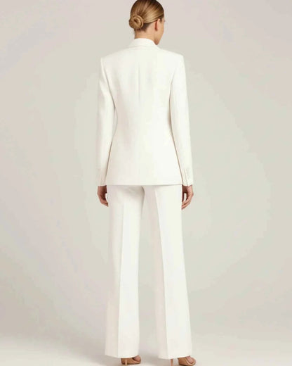 Women's Chic Tailored Long Blazer Suit Set 1