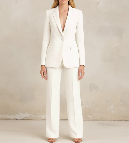 Women's Chic Tailored Long Blazer Suit Set 3