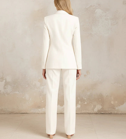 Women's Chic Tailored Long Blazer Suit Set 4