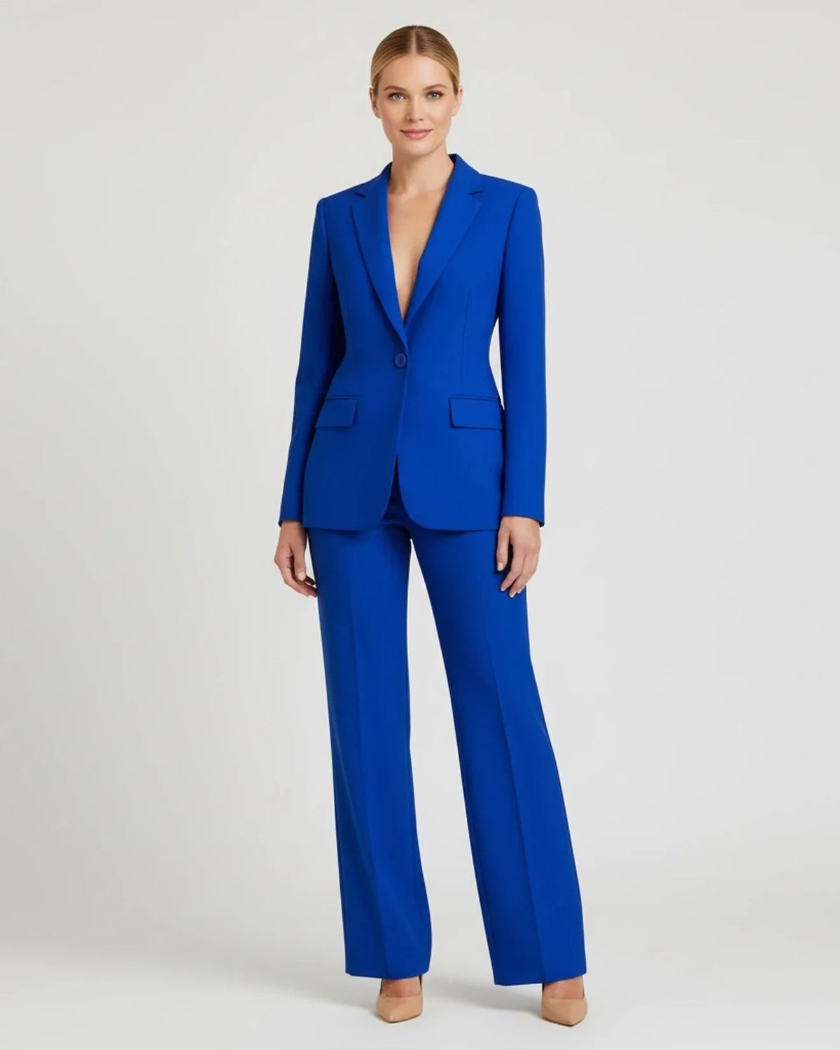 Women's Chic Tailored Long Blazer Suit Set 5