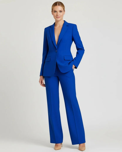 Women's Chic Tailored Long Blazer Suit Set 7
