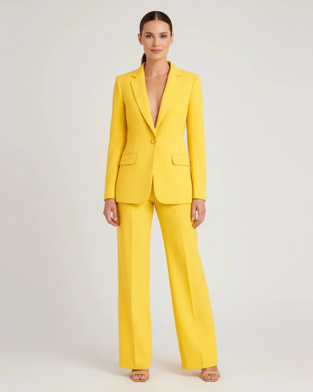 Women's Chic Tailored Long Blazer Suit Set 8
