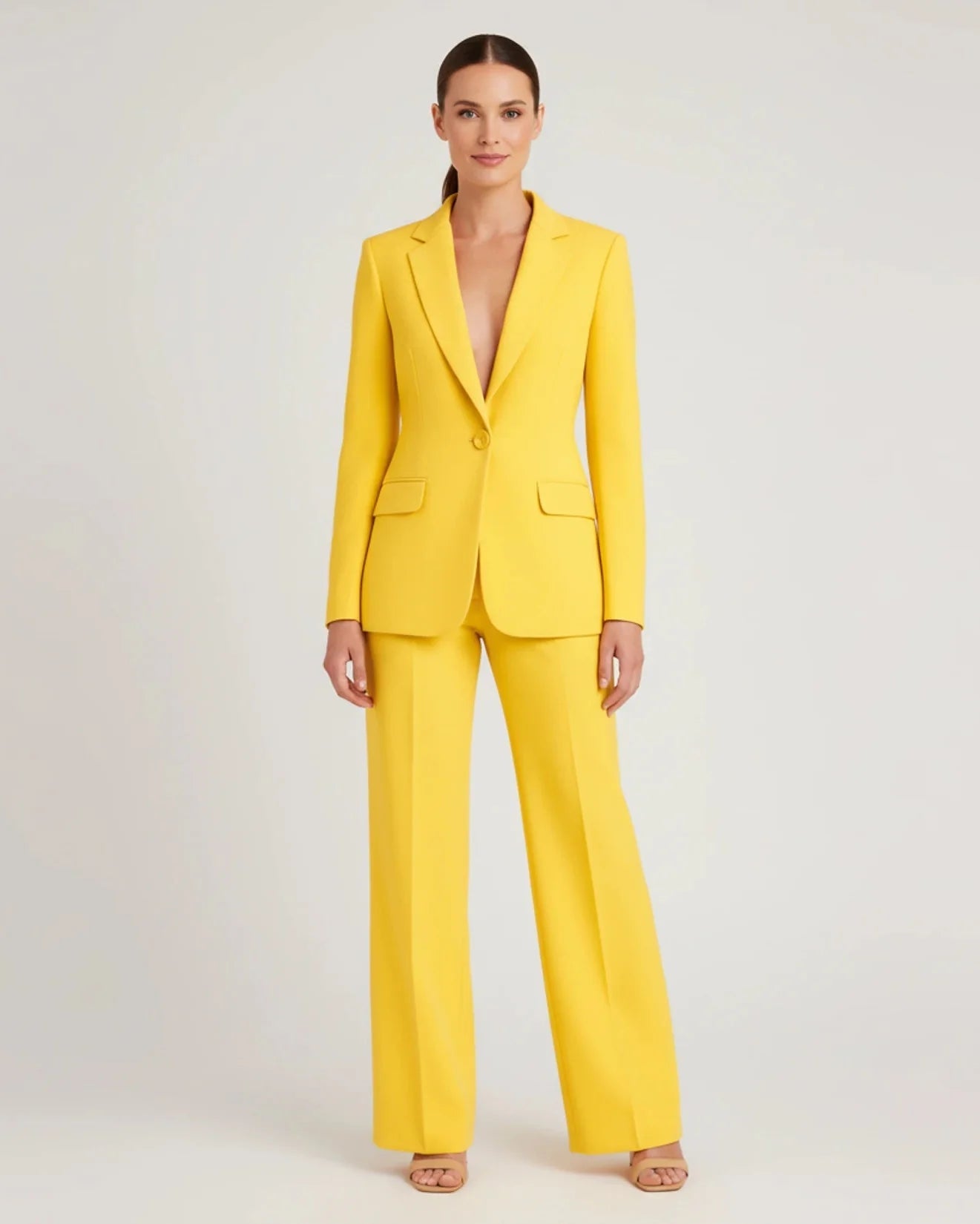 Women's Chic Tailored Long Blazer Suit Set 8