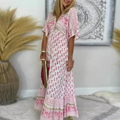 Women's Dress | Boho Print Maxi 0