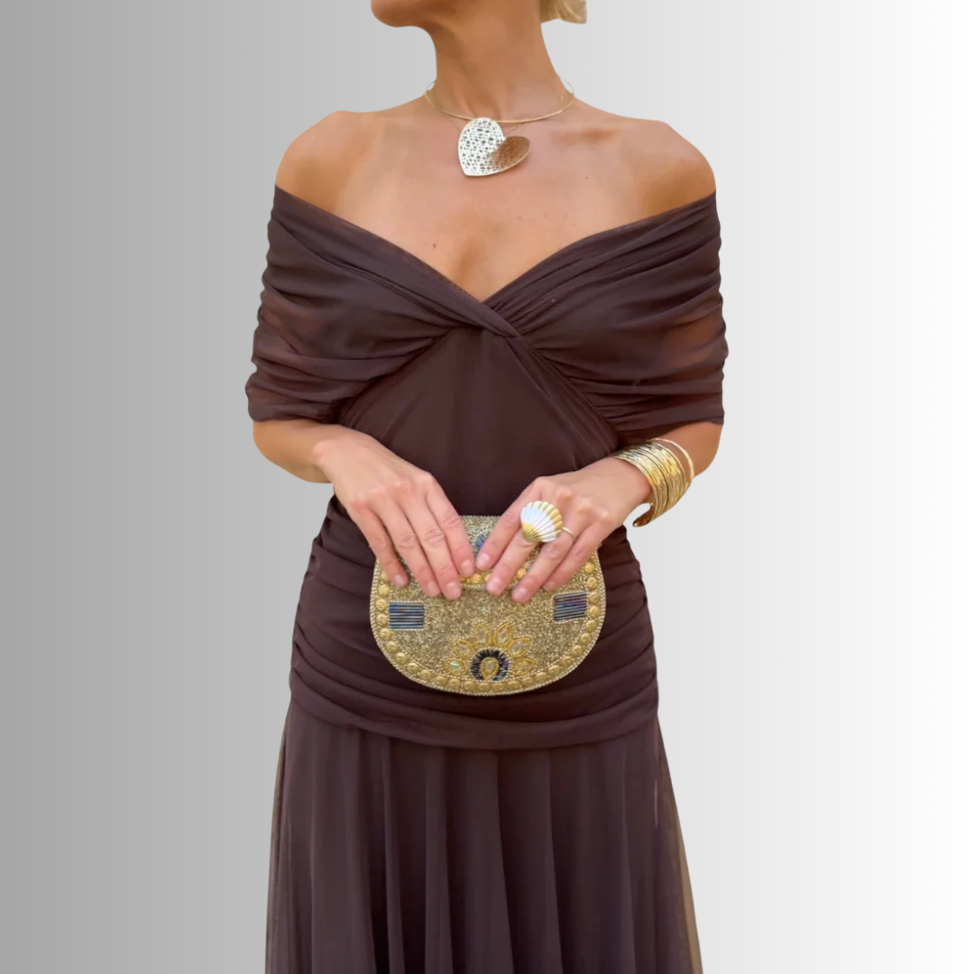 Women’s Dress | Draped V Neck Maxi 1