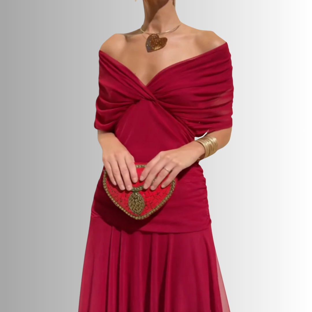 Women’s Dress | Draped V Neck Maxi 11