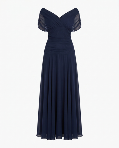 Women’s Dress | Draped V Neck Maxi 5