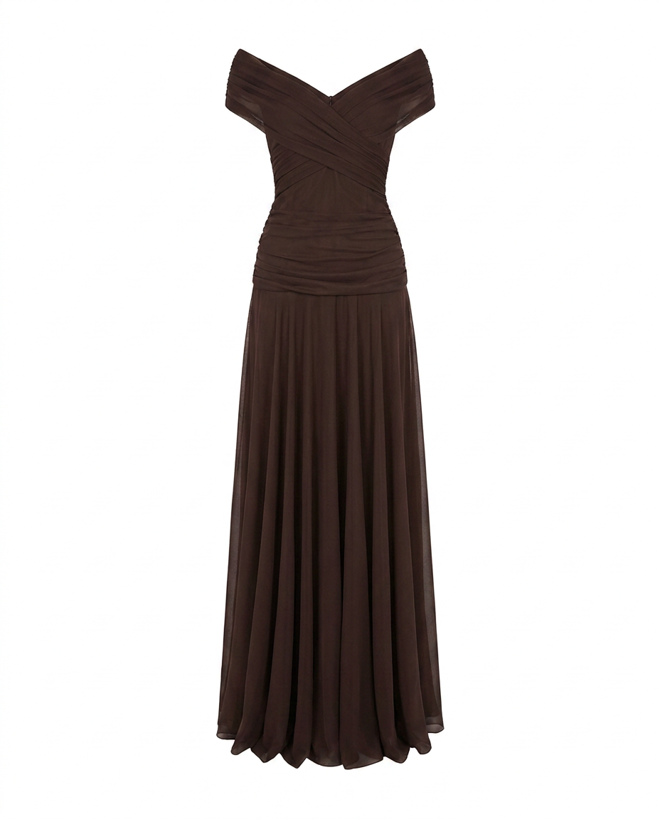 Women’s Dress | Draped V Neck Maxi 6