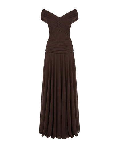 Women’s Dress | Draped V Neck Maxi 6