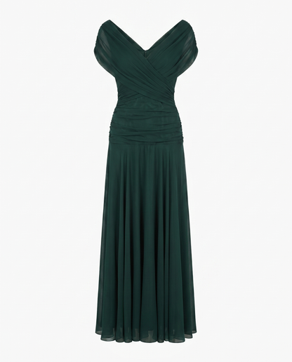 Women’s Dress | Draped V Neck Maxi 7