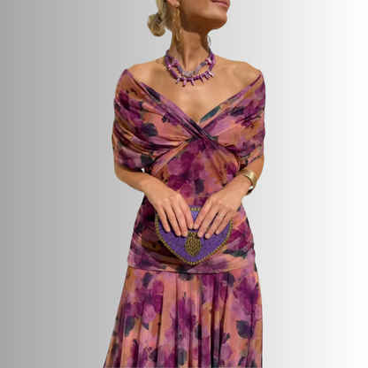 Women’s Dress | Draped V Neck Maxi 9