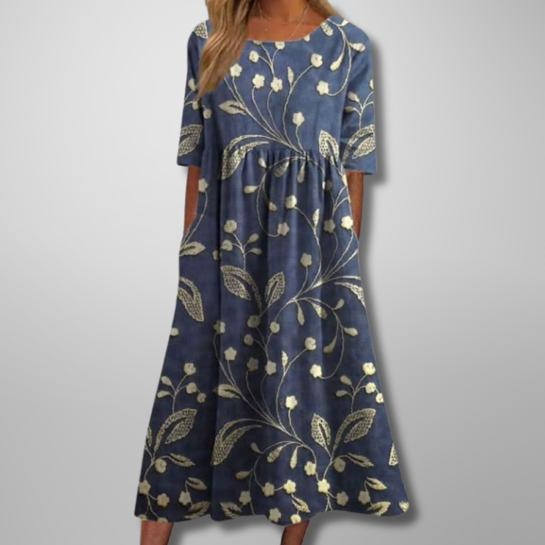 Women's Dress | Short Sleeve Loose Fit Midi 0