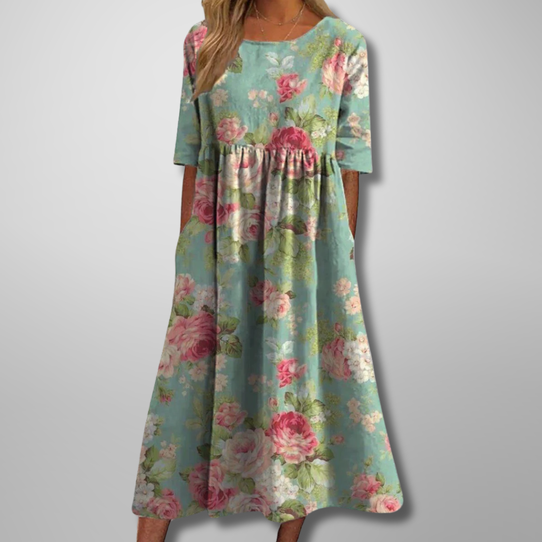 Women's Dress | Short Sleeve Loose Fit Midi 1