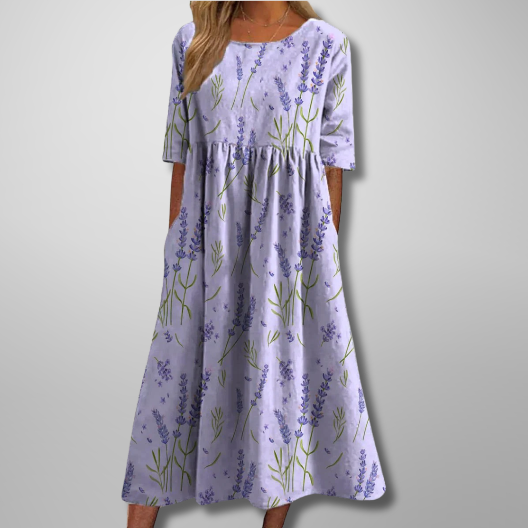 Women's Dress | Short Sleeve Loose Fit Midi 2