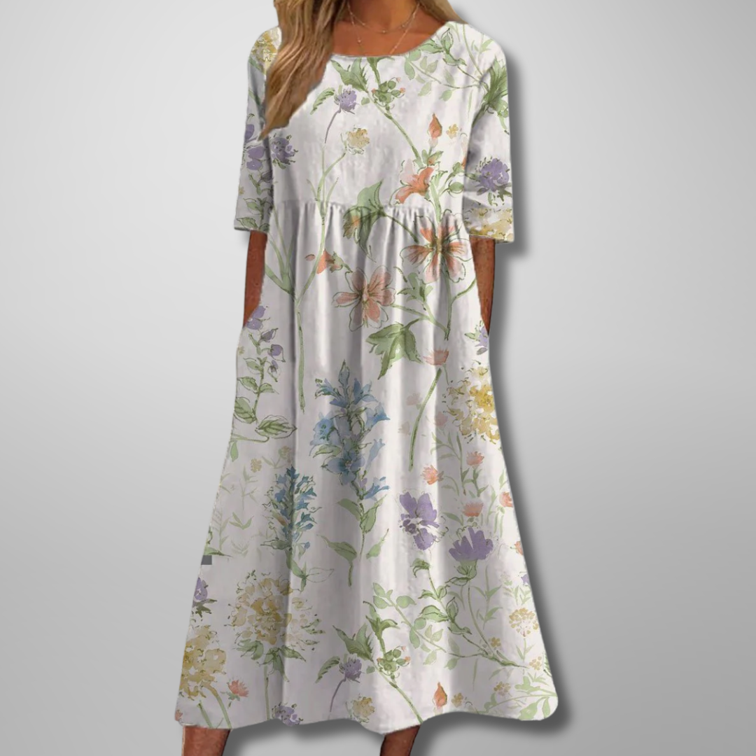 Women's Dress | Short Sleeve Loose Fit Midi 3