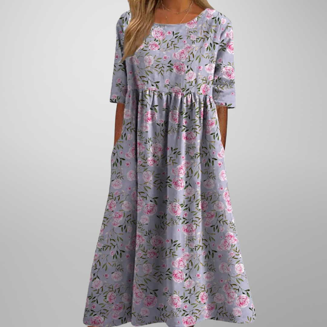 Women's Dress | Short Sleeve Loose Fit Midi 5