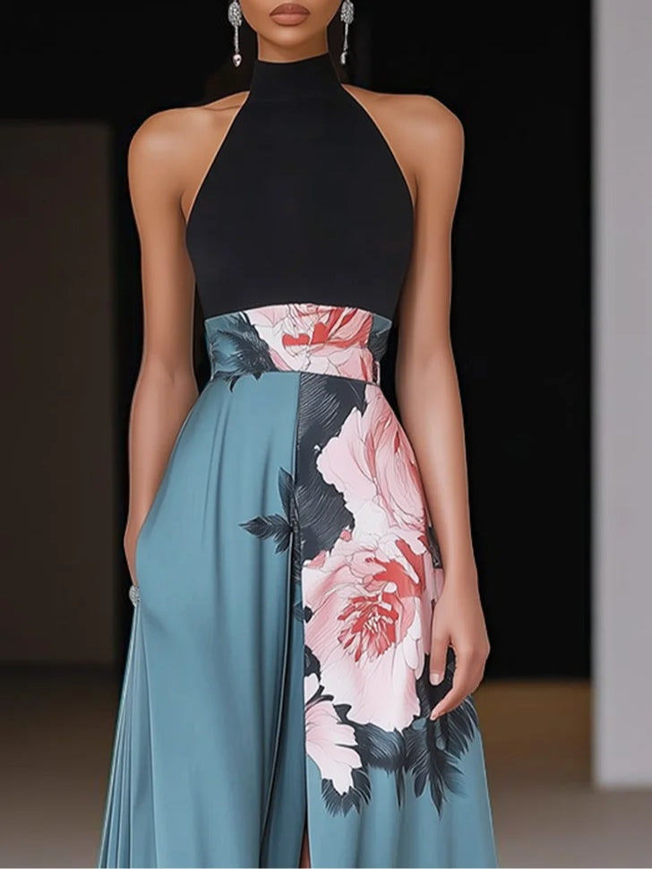 Women’s Dress | Sleeveless Floral Slit Maxi 1