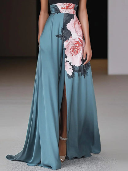 Women’s Dress | Sleeveless Floral Slit Maxi 2