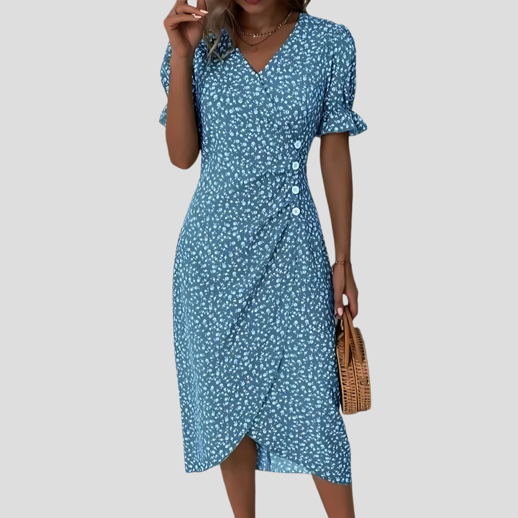 Women’s Elegant Floral Midi Dress 0