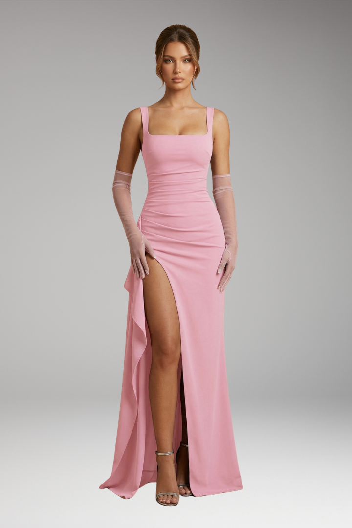Women's Elegant Formal Slip Maxi Dress with Open Back 15