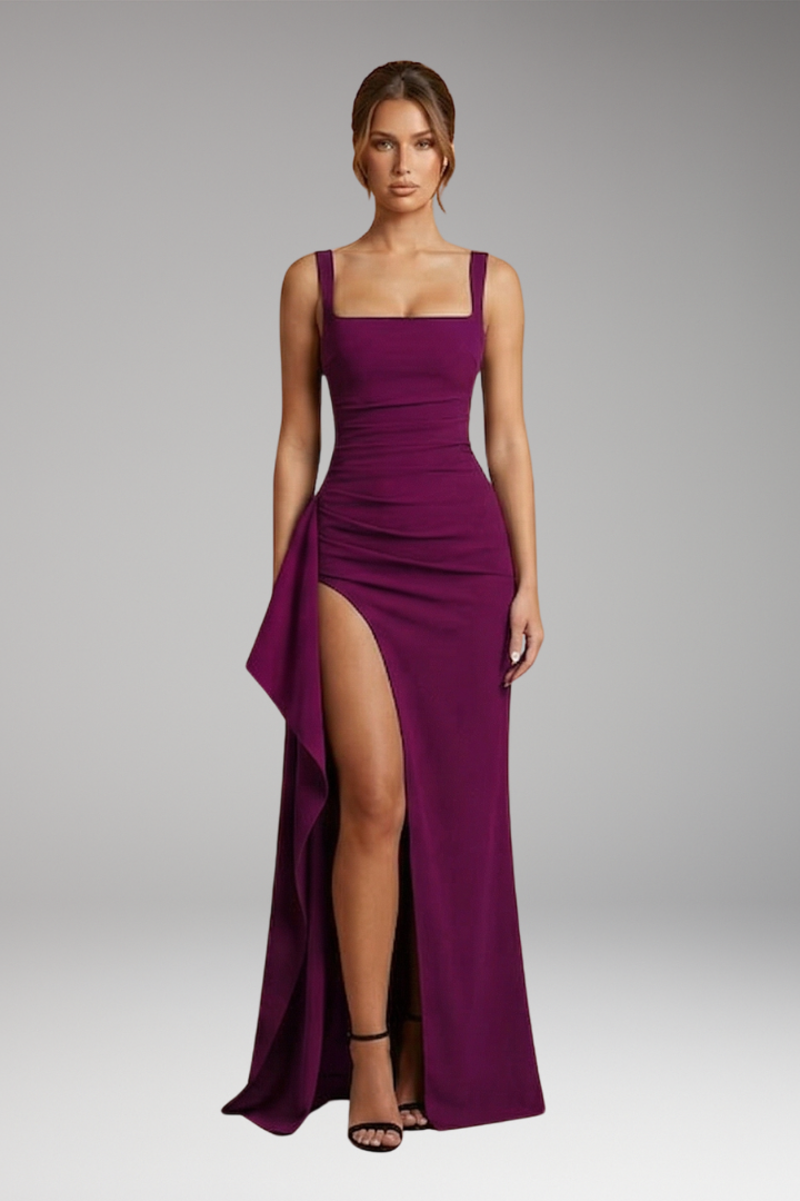 Women's Elegant Formal Slip Maxi Dress with Open Back 8
