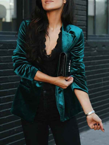 Women's Elegant Velvet Blazer 0