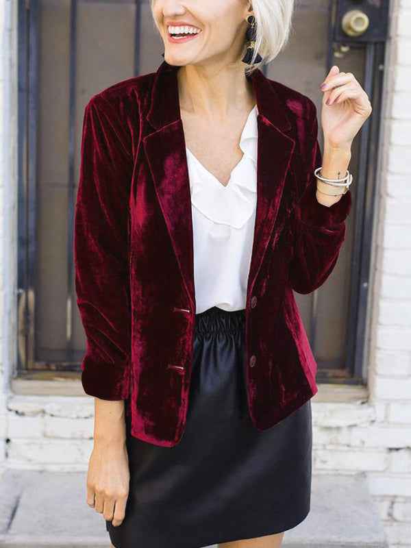 Women's Elegant Velvet Blazer 1