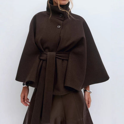 Women's High Collar Cape Coat – Luxurious and Elegant Winter Coat 4